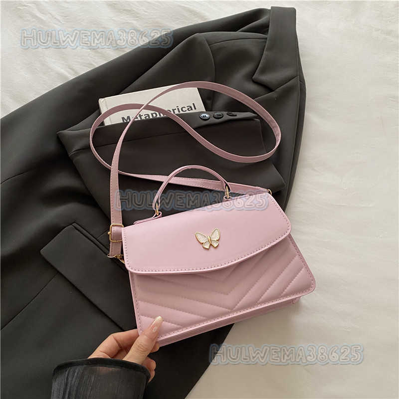 2025 Trendy Casual Textured Small Bag for Women New Elegant Butterfly Niche Single Shoulder Crossbody Bag Small Square Bag H250806