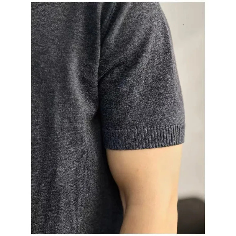 Sweater for Men Pullovers Old Money Man Knitwear Short Sleeve Knit Jumpers Solid Cotton High End Casual Vintage Sweaters 250804