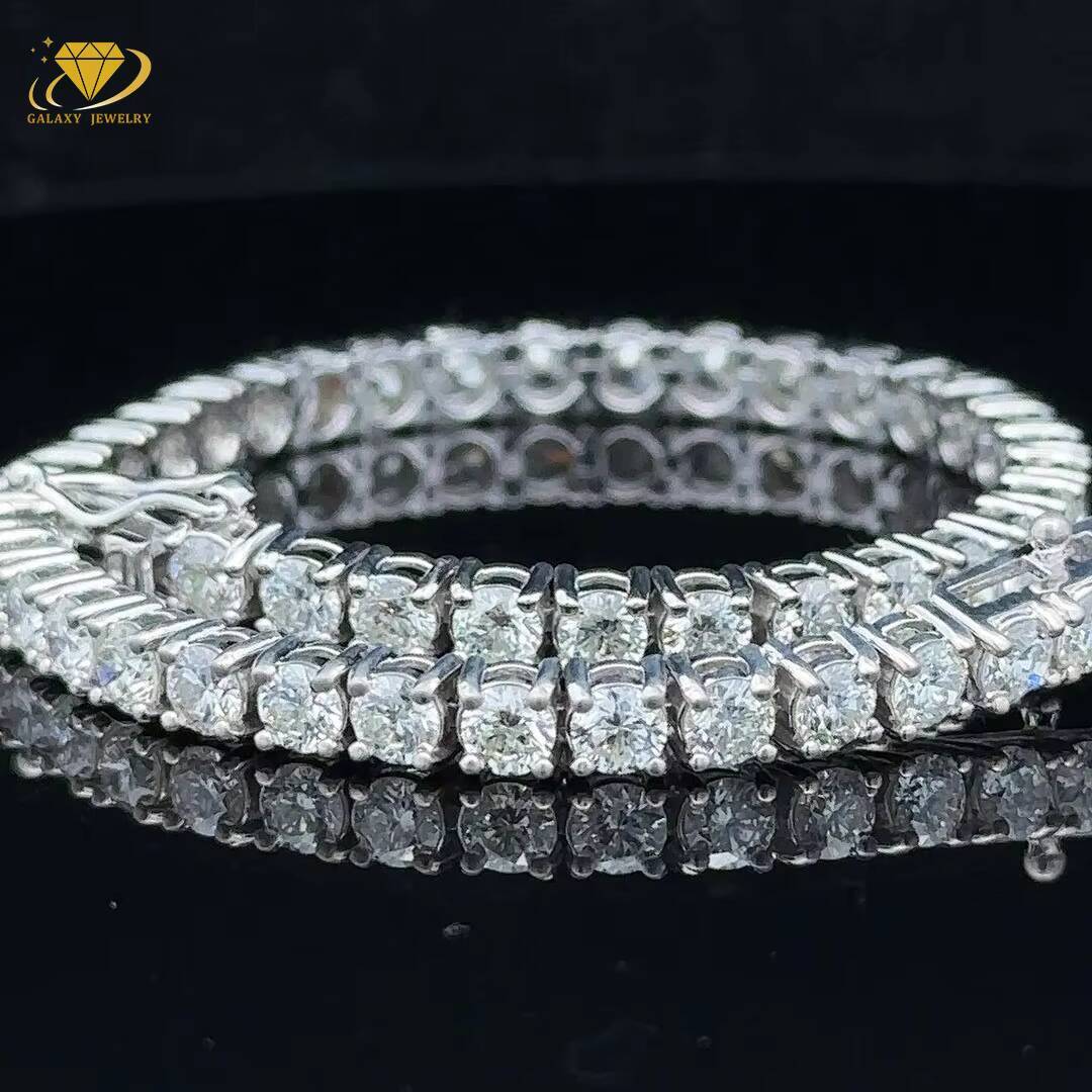 In Stock Mens Jewelry With GRA Iced Out Jewelry Tennis Bracelet 925 Silver Moissanite 3mm 4mm 5mm Vvs Diamond Charm Bracelet