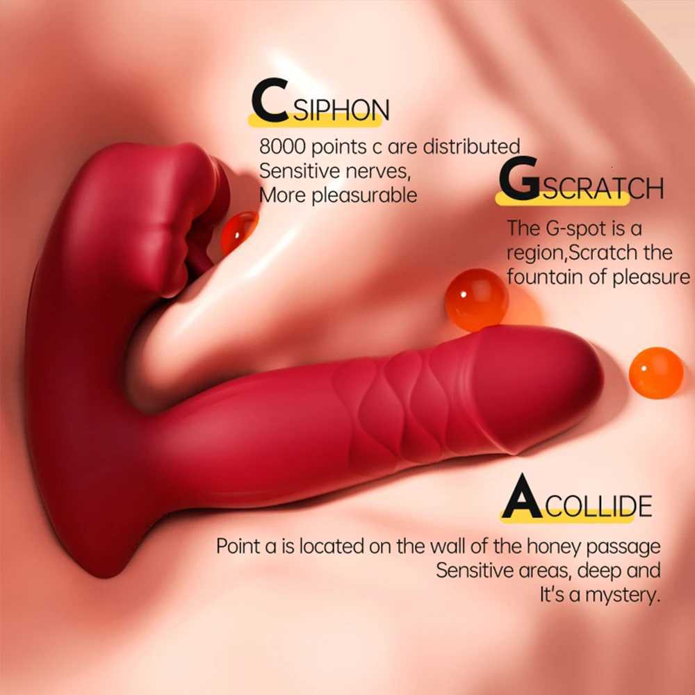 Throsting Dildo Tongue Vibrator App Control Wearable Clit Vagina G Spot Massager Nipple Anal Female Masturbate Sex Toy for Women W250807