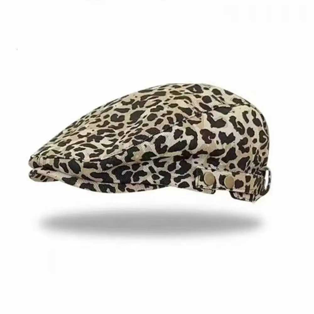 Unisex Leopard Print Newsboy Cap Men British Painters Hats Autumn Winter Berets Adjustable Flat Peaked C Hip Hop Berets XJ250807