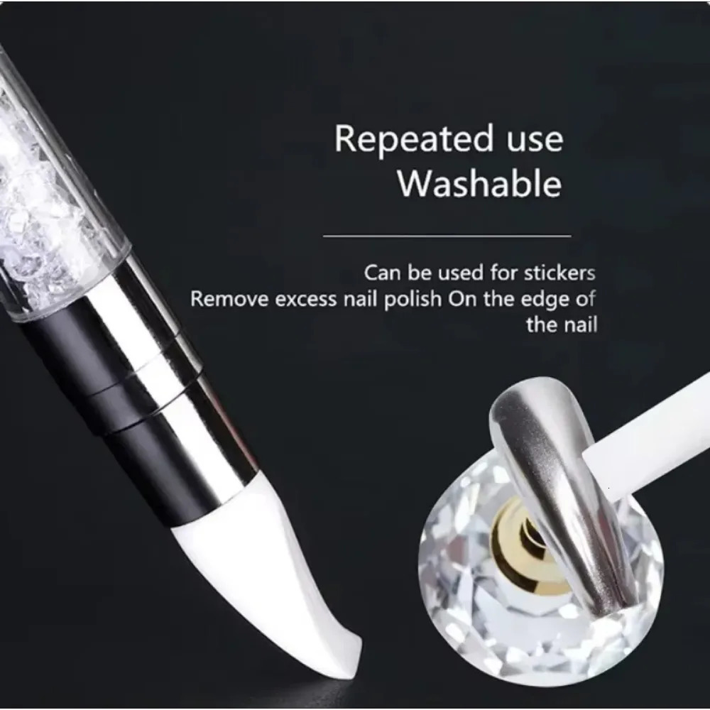 Double-ended Silicone Press Pen Wedge Deer Hoof Brush Nail Supplies Carving DIY Glitter Powder Sticker Manicure Tips Nail Tool 250805