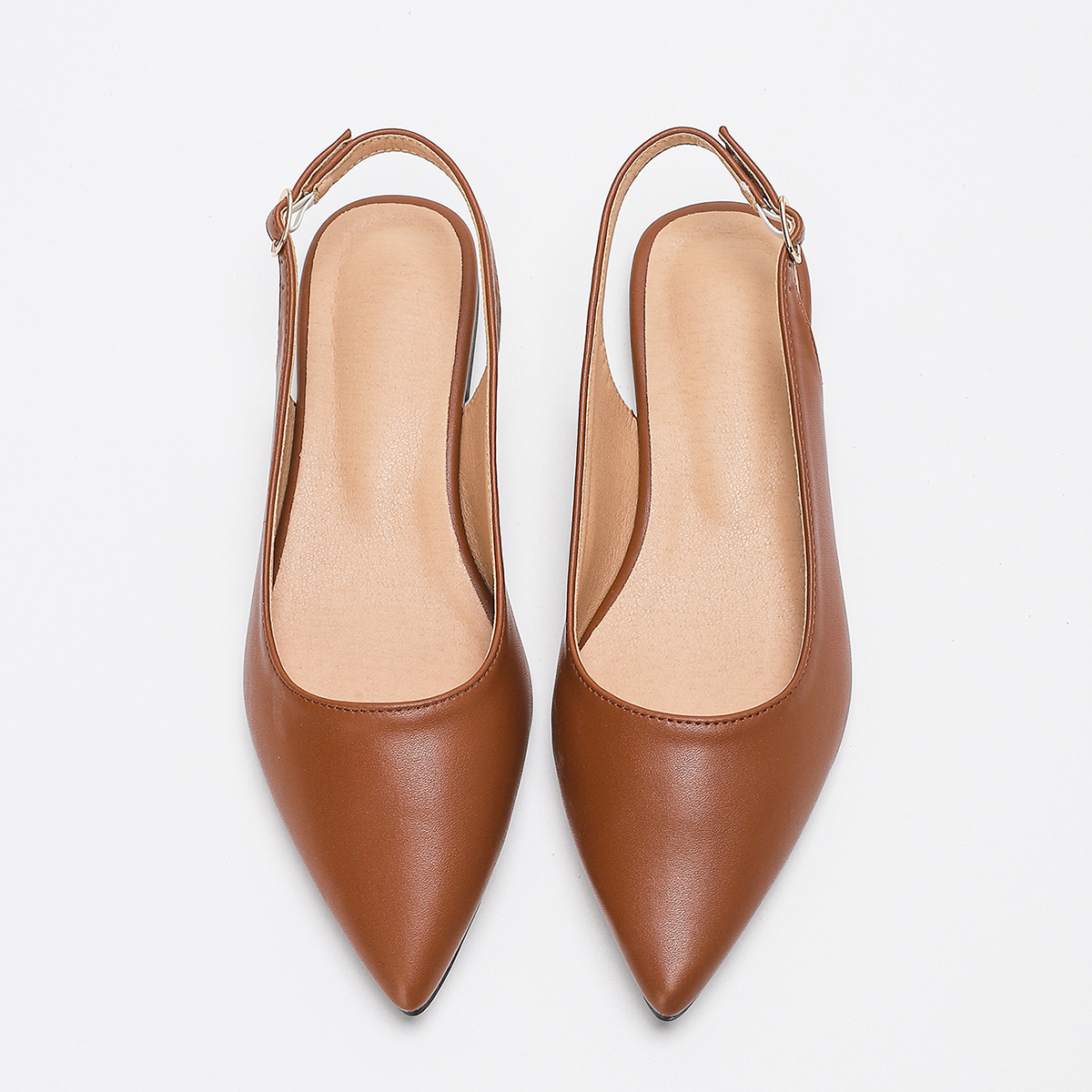 Sandals Brown solid color casual commuting women's flat shoes with exposed heels and comfortable insoles