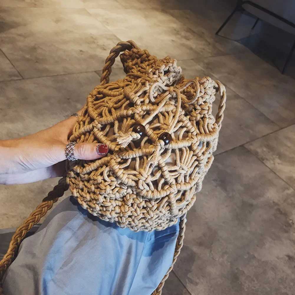 2024 New Summer Fashion Handmade Bucket Bags for Women Shoulder Crossbody Bag Female Handbag Z250807