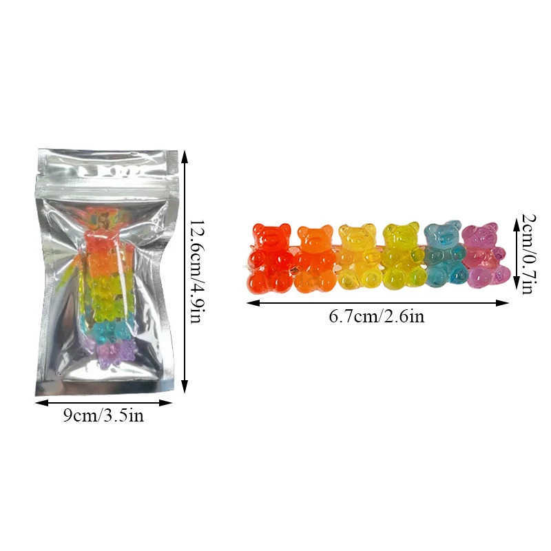 ute Bear Candy Color Hairpins Barrette Colorful Hair Clip Jelly Color Gummy Headwear Girls Women Hairpin Duckbill Clip Headwear U250807