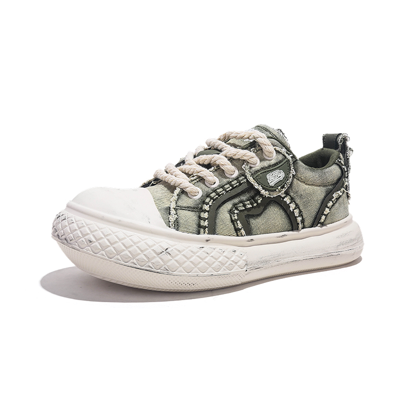 Jifffly Canvas Shoes for Men 2025 Summer New Trend Thick Sole Height Increasing Casual Versatile Low-top Sneakers