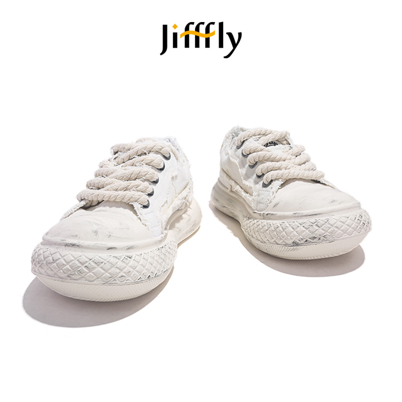 Jifffly Men's Canvas Shoes - Thick Sole Casual Sneakers for Couples