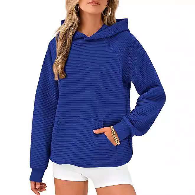 Free Shipping Designer Hoodie 2025 Autumn/winter Fashion New Women's Fashion Striped Hooded Loose Long Sleeved Sportswear
