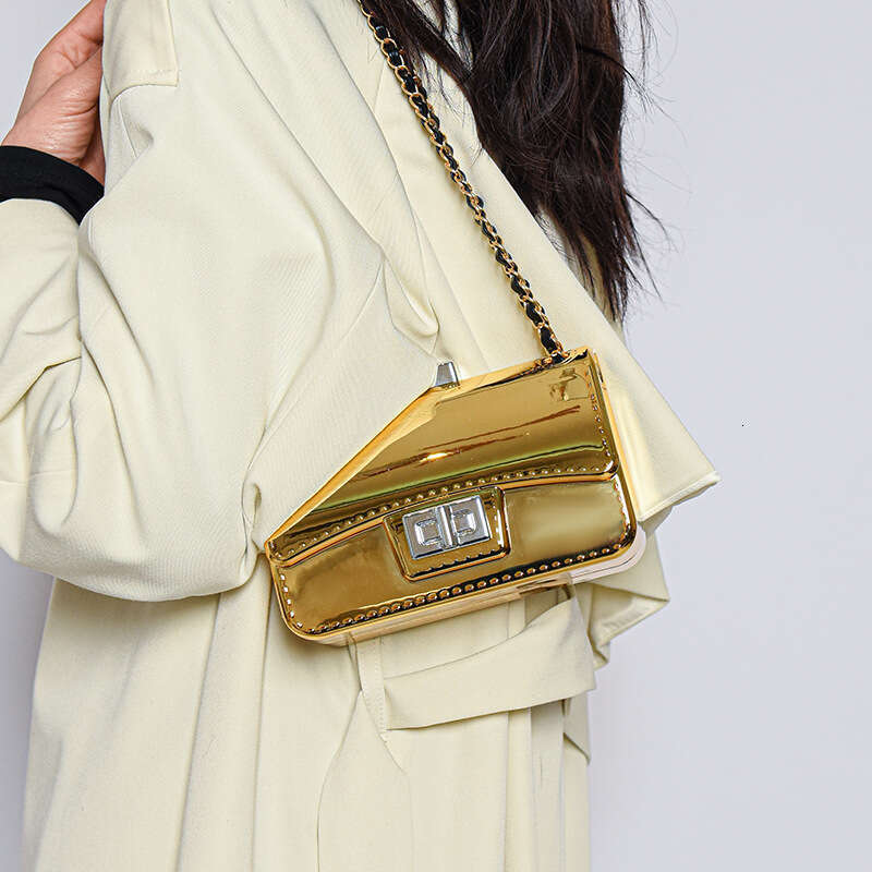 2024 New Solid Color Simple Fashion Casual Women's Bright Chain Laser Small Square Single Shoulder Crossbody Bag