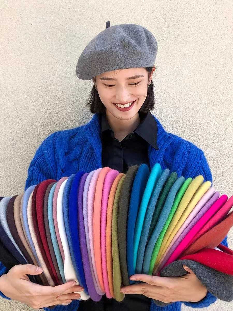 2023 New Can Color Womens Wool Beret Warm in Autumn and Winter Elegant Womens All Autumn Hat Beret XJ250807