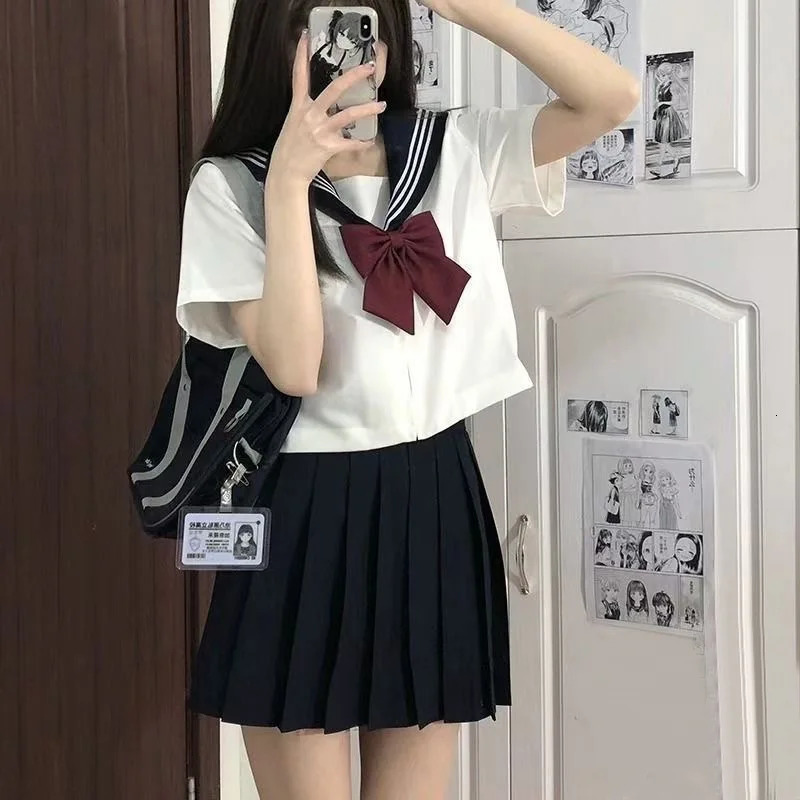 JK Korean uniform suit Japanese student pleated skirt college style school outfit Sailor cosplay 250729