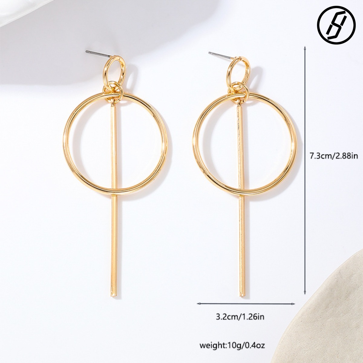 European and American Fashion Trendy Circle Geometric Earrings for Women's Earrings Suitable for Commuting Personality Matching Designers Jewelry