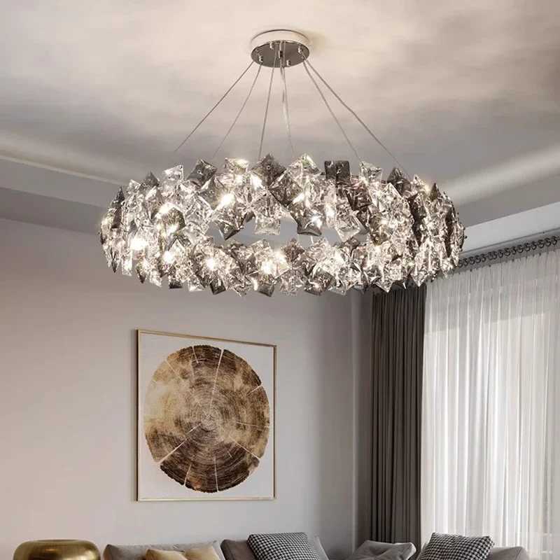 Home Decoration Pendant Lights Luxury Crystal Living Room Chandelier Dining Room Pendant Lamp Ceiling Light Indoor Lighting X250807