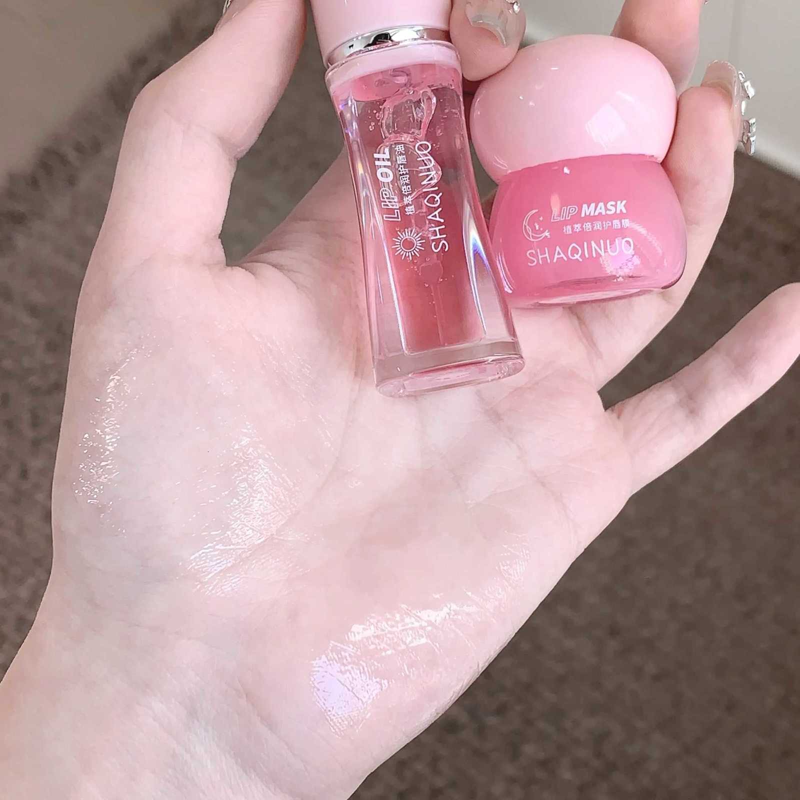 SHAQINUO Plant Extract Moisturizing Lip Care Set Lip Oil and Lip Mask Combination Pack Moisturizing and Anti-dryingXJ250807