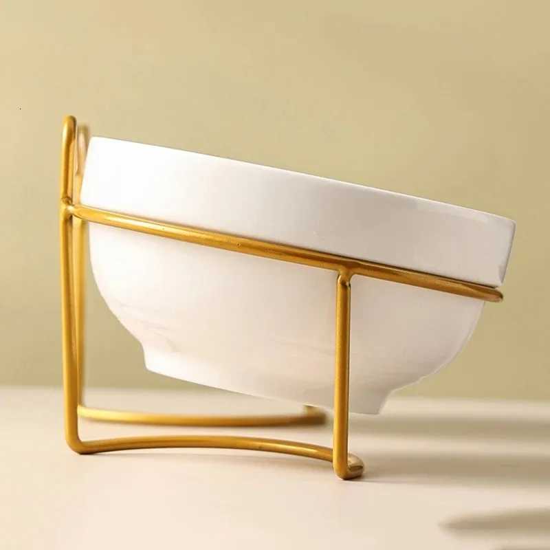 Ceramic Bowl Kitten Puppy Ceramic Bowl 500ML Pet Water Feeder Cat Food Feeding Dish Dispenser with Raised Stand Cat Accessories Y250806