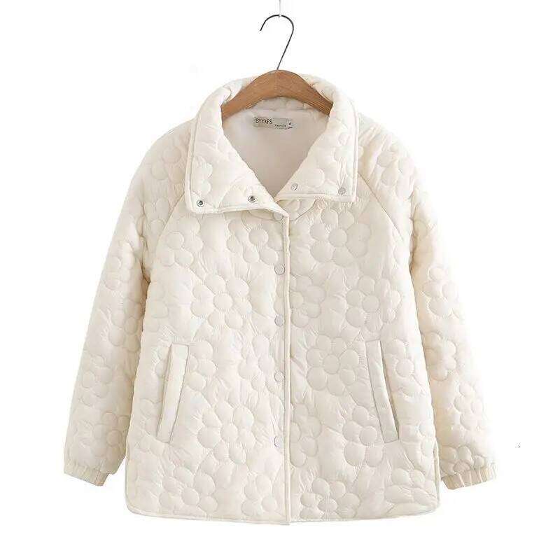 Designer Clothing 2025 Autumn Winter Women Light Thin Down Jacket 2023 New Loose Oversize Mother Clothes Long Sleeve Female Cotton Padded Coat Overcoa