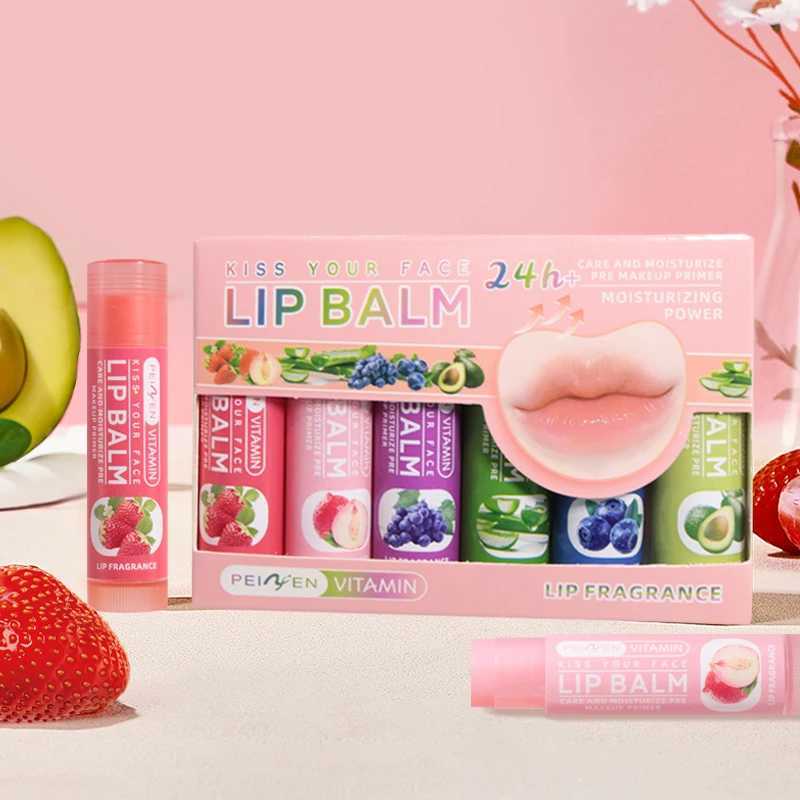 DNM Multi Fruit Flavors Moisturizing Hydrating Base Lip Balm Set Makeup Lip Care Daily Care Balm for Women and Men 6Pcs SetXJ250807