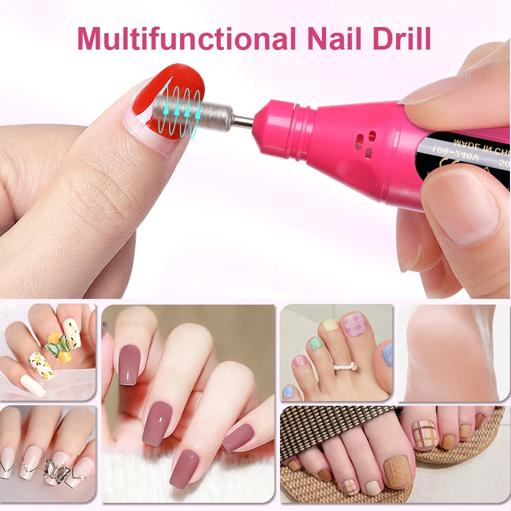LINMANDA 6 In 1 Electric Nail Drills Kit Remove Polisher Manicure Portable Nail File Nail Drill Equipment Pen Tools Machine 250807