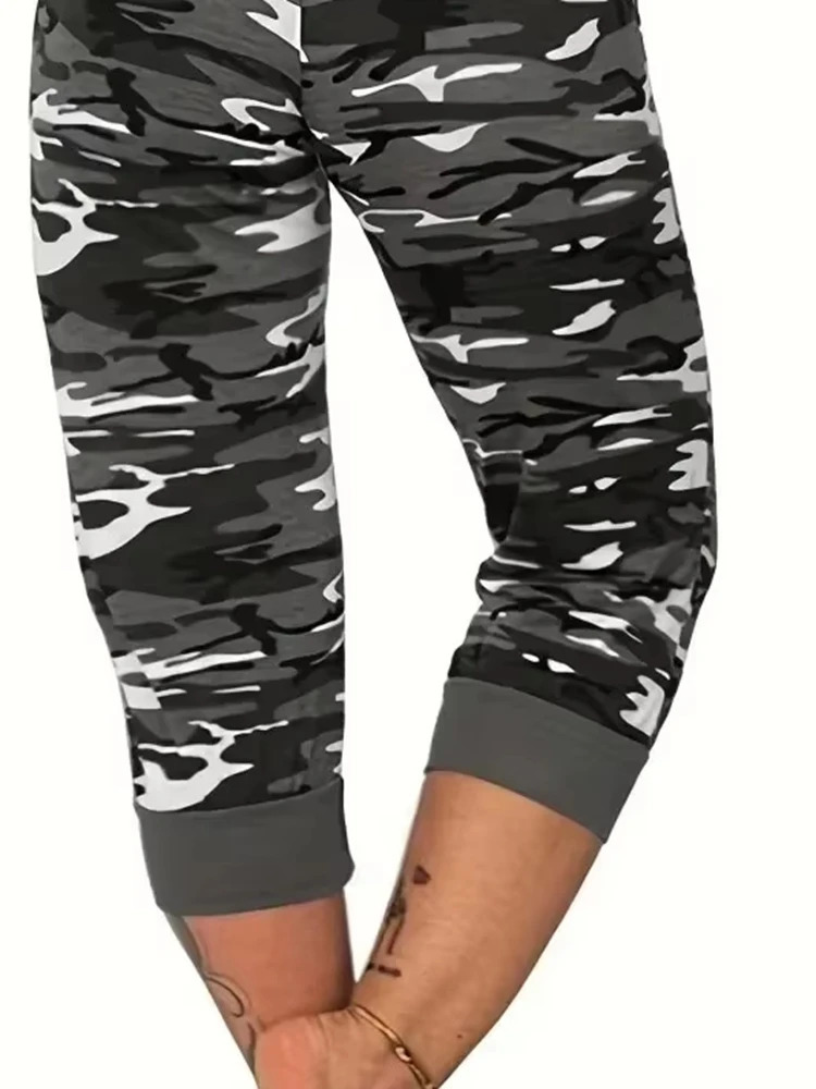 Plus Size 1XL5XL Womens Casual Cargo Pant Yoga Workout Cropped Trousers Stretch Waist Athletic Fitness Sweatpants 250805