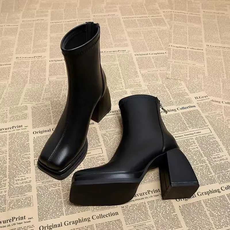 Booties Waterproof Leather Increase Height Women Short Shoes Autumn Promotion Footwear Fi 2024 Y2k Ankle Boots for Women XJ250807