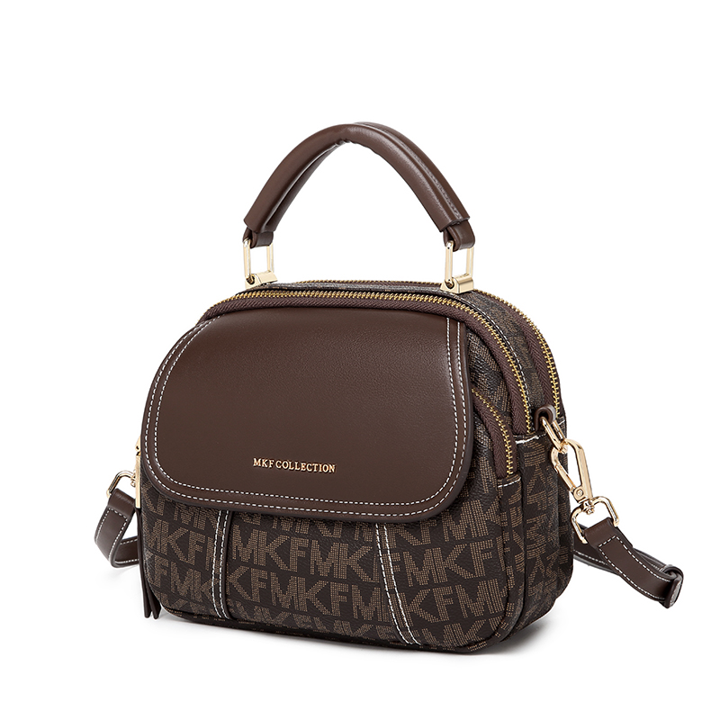 MKF designer bag free shipping Light luxury casual Boston bag letter versatile classic high-capacity vintage circular handbag for woman