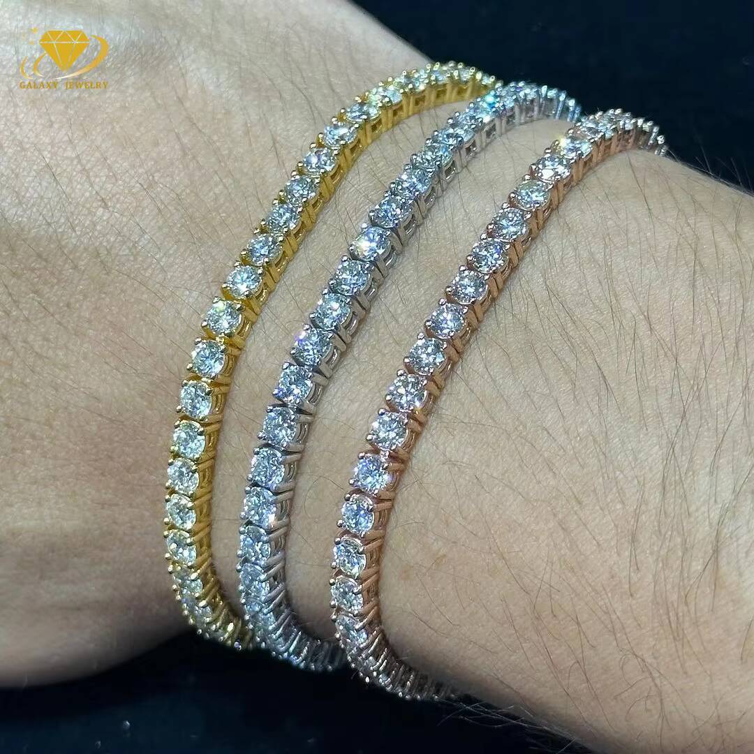 Fashion Jewelry Bracelets Bangles 3mm 4mm 5mm 6.5mm S925 D Color Vvs Diamond Tennis Chain Bracelet Moissanite Chain