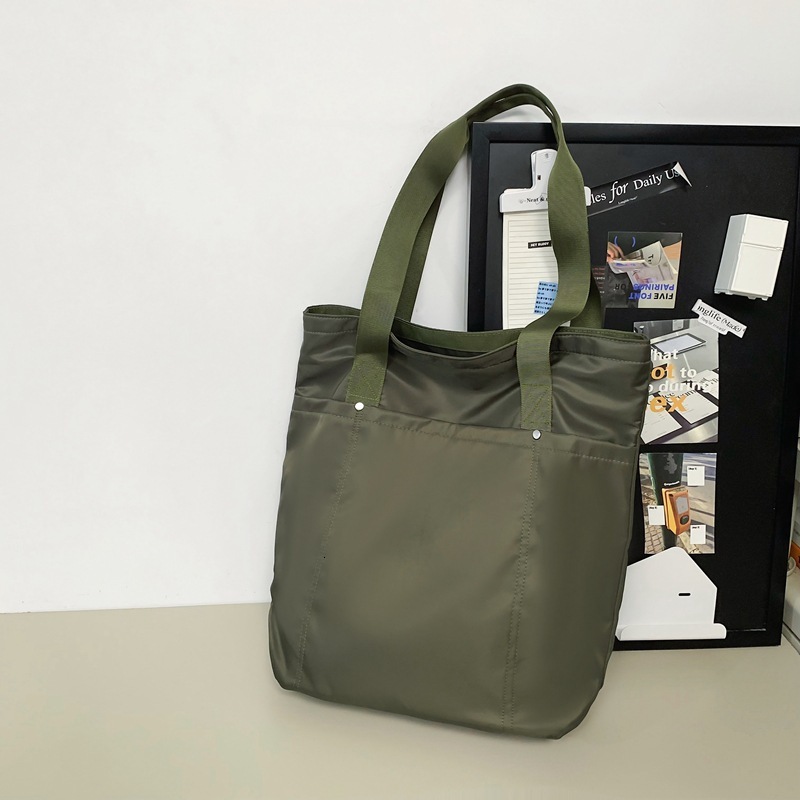 Solid Color Tote Commuting To Work Handbag Unisex Couple Shoulder Multifunctional Laptop Bag