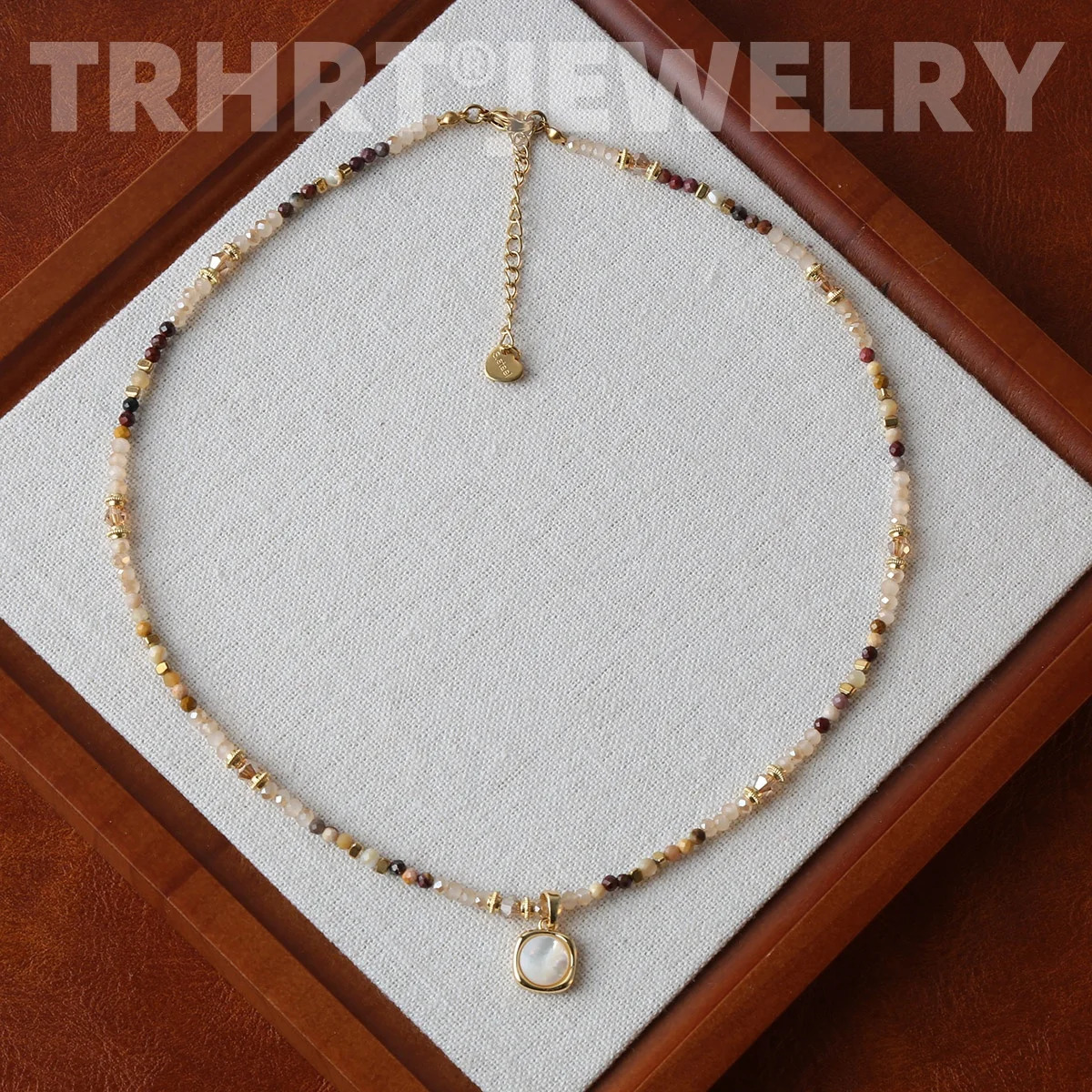 Trendy Natural Stone Crystal Collar Chain Necklace Copper Plated Handmade Stylish Beads Jewelry Bijoux Gift 250730