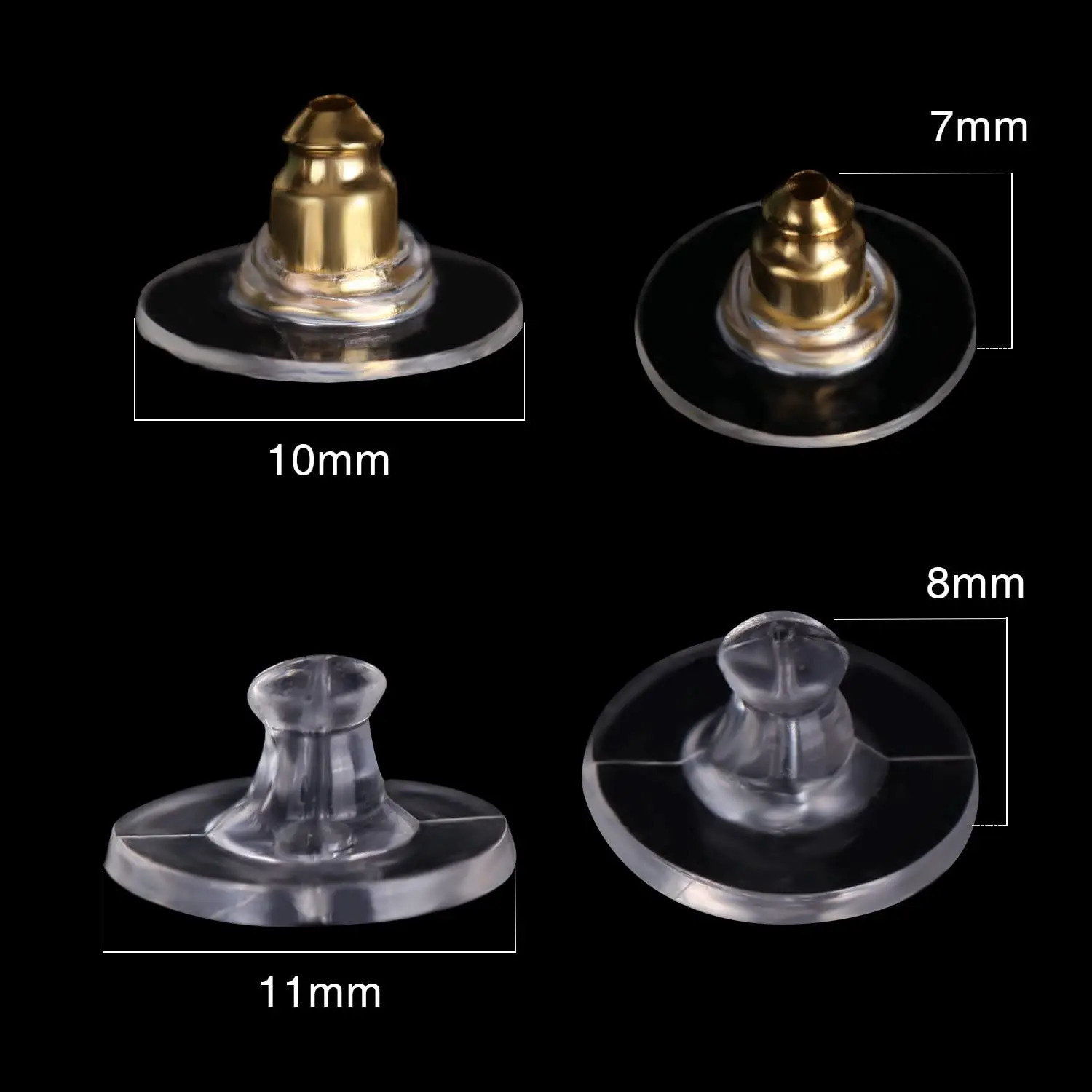 100200pcs Fishhook Earring Backs Rubber Ear Stopper for Jewelry Making Bullet Clutch Replacements Diy Accessories 250804