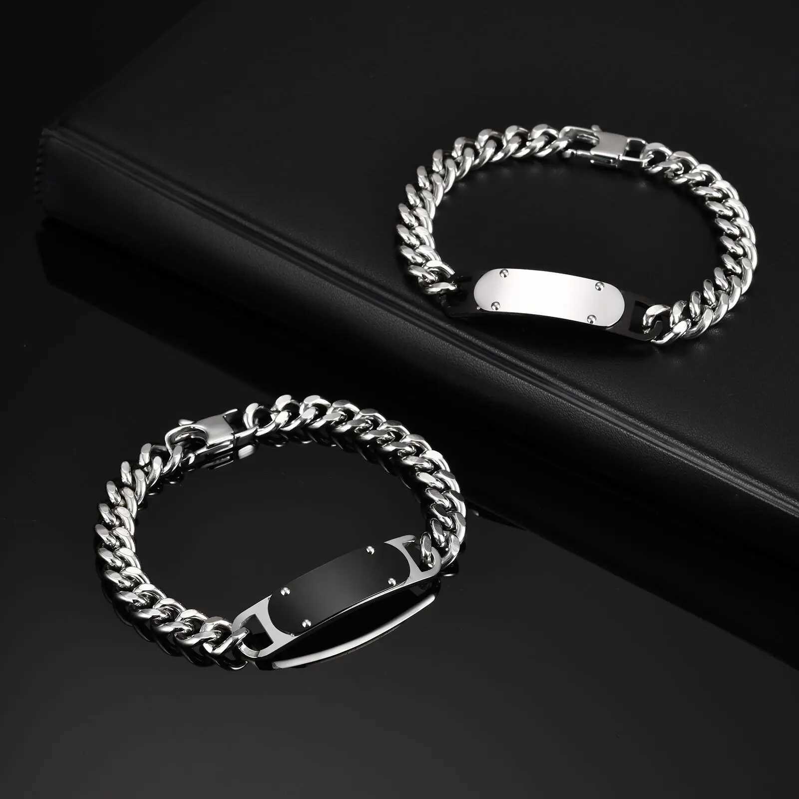 Casual Mens Thick Chain Bracelet Never Fade Stainless Steel Wristband New Punk Jewelry Gift W250807
