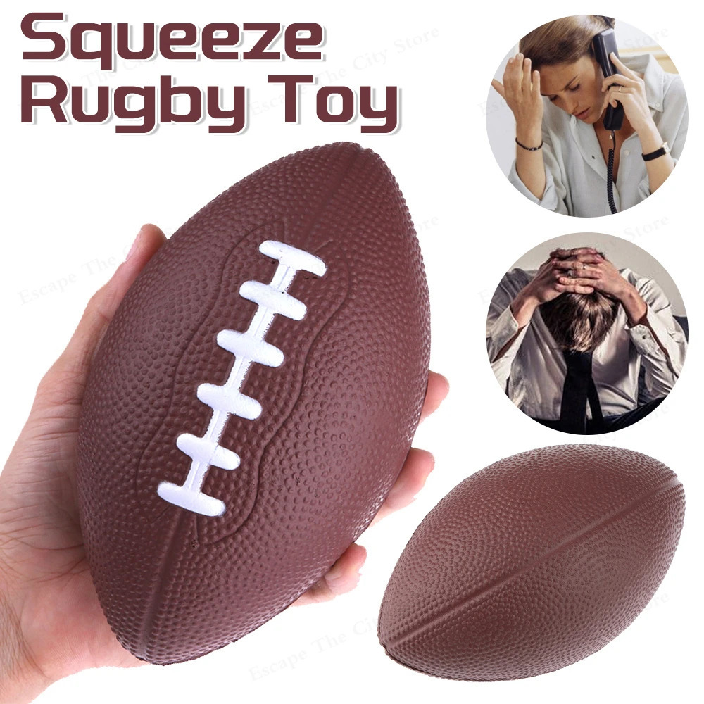 American Football Soft PU Stress Anxiety Sports Balls Rugby Ball Inflationfree Brown Gifts for Kids Adults Pet Training 250729