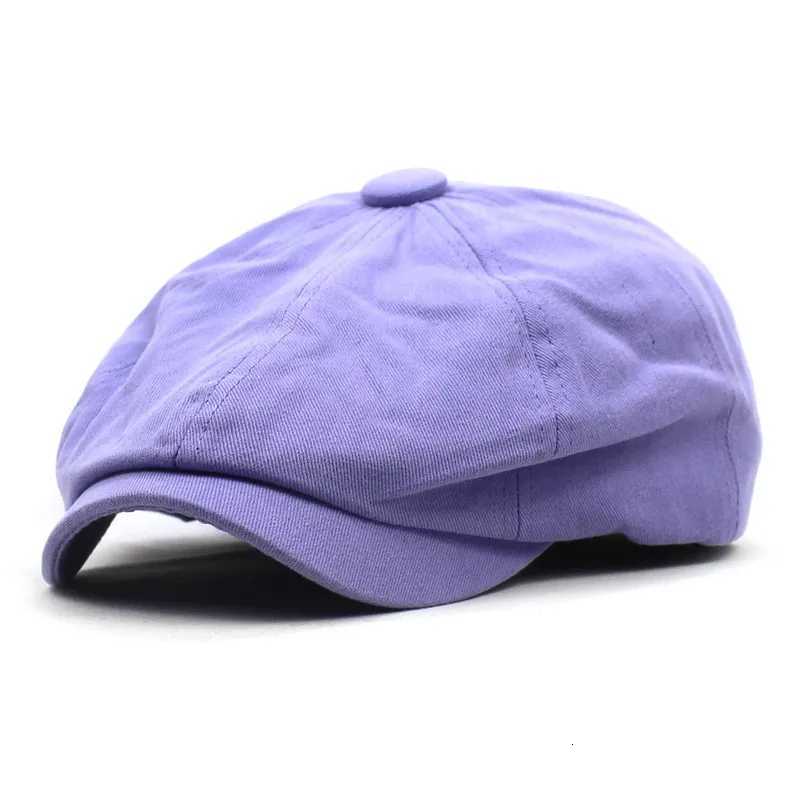 Ldslyjr Spring Summer Solid Cotton Newsboy Cap Men Flat Peaked Women Painter Beret Hats 30 XJ250807