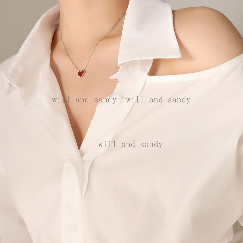 Non Tarnish 18k Gold Plated Love Heart Necklace Designer Jewelry Shell Heart Butterfly Pearl Pendant Necklaces Choker Jewelry for Woman Wedding Annive