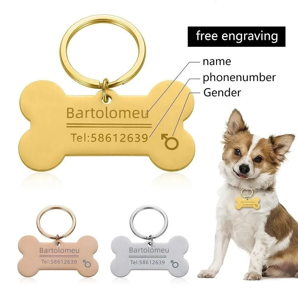 Personalized Engraved Cat Dog Pet ID Tag Dogs Anti-lost Collar Charm Engraving Pet Name Collar for Puppy Cats Collar Accessories 250805