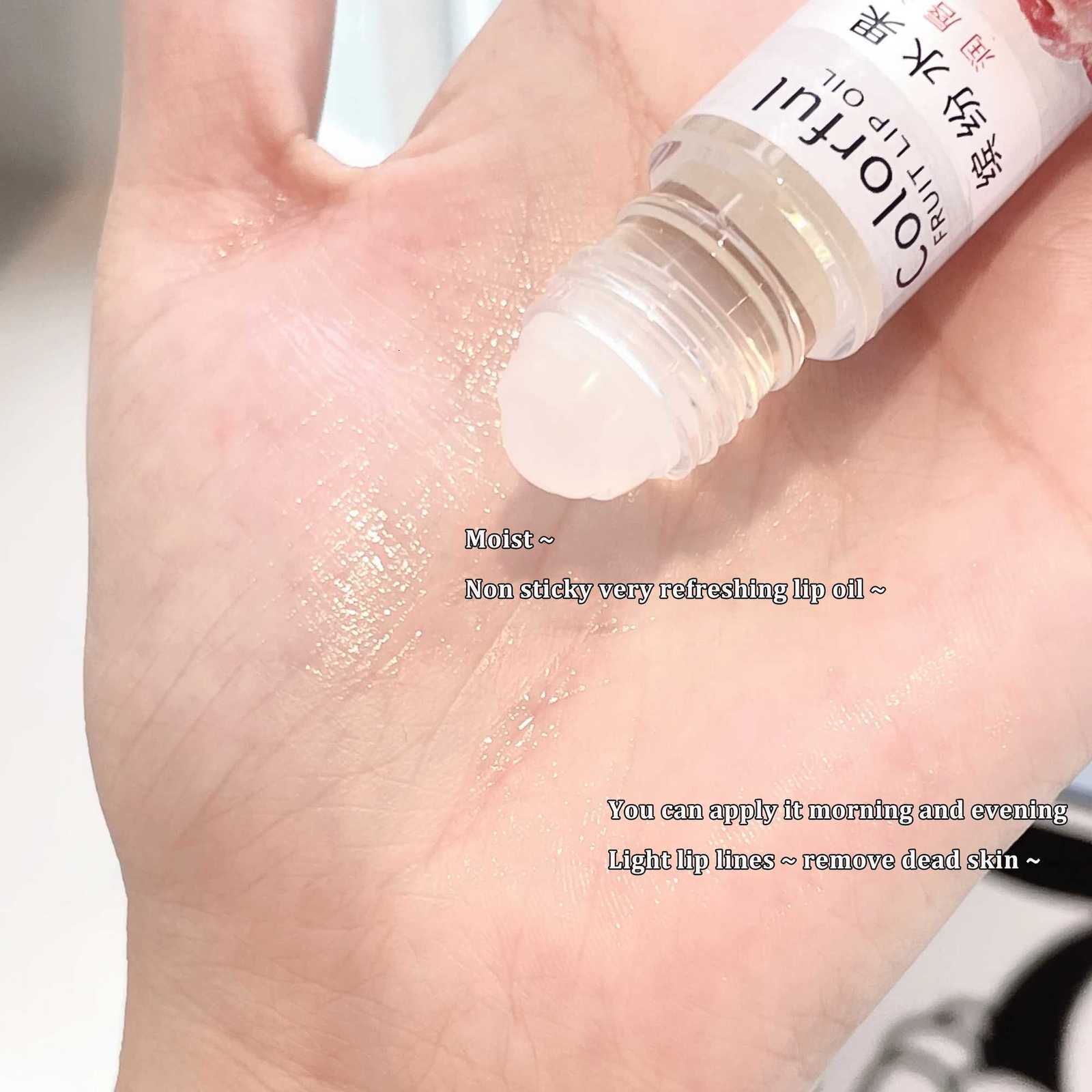 Colorless Roll-on Jelly Lip Balm Oil Moisturizing Transparent Fruit Lip Oil Non-sticky LipGloss Light Lip Line Lip Care CosmeticXJ250807