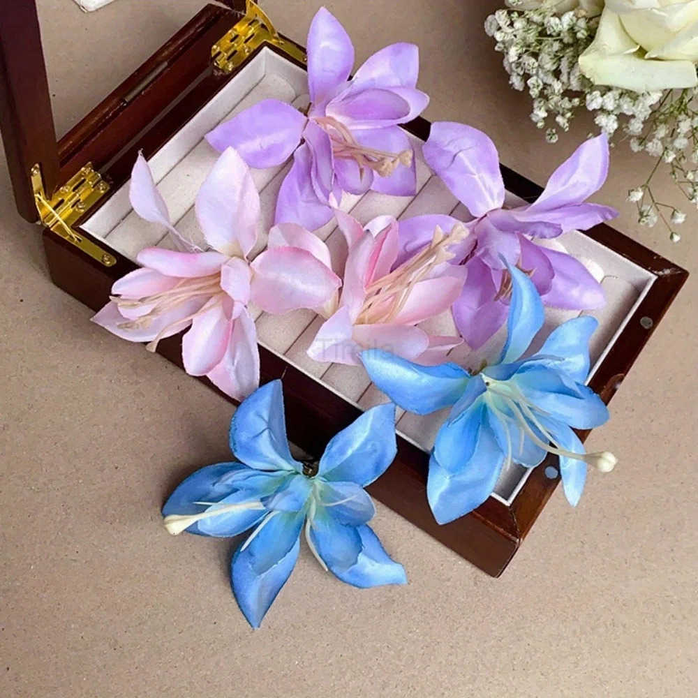 2/4/6 pcs Hawaiian Flower Hair Clips for Women Artificial Floral Hibiscus Lily Barrettes Hairpins Accessories Vacation Beach Gift U250807