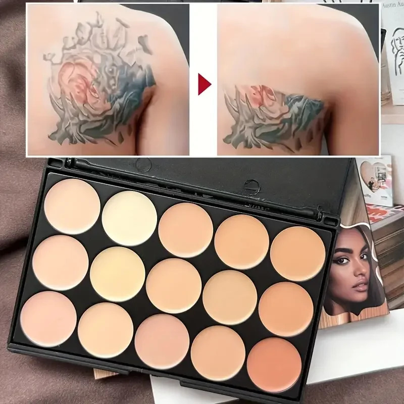 15 Colors Face Concealer Camouflage CreamWaterproof for Covering Facial BlemishesDark CirclesFrecklesScarswith Brightening 250730