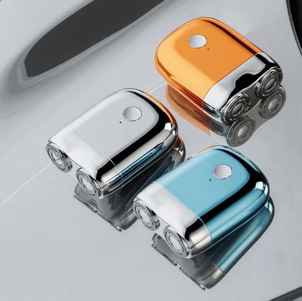 Mini Electric Shaver Double Head Mens Razor Portable Beard Trimmer Shaver IPX7 Waterproof Pocket Razor And Shaver Replace Head 250805