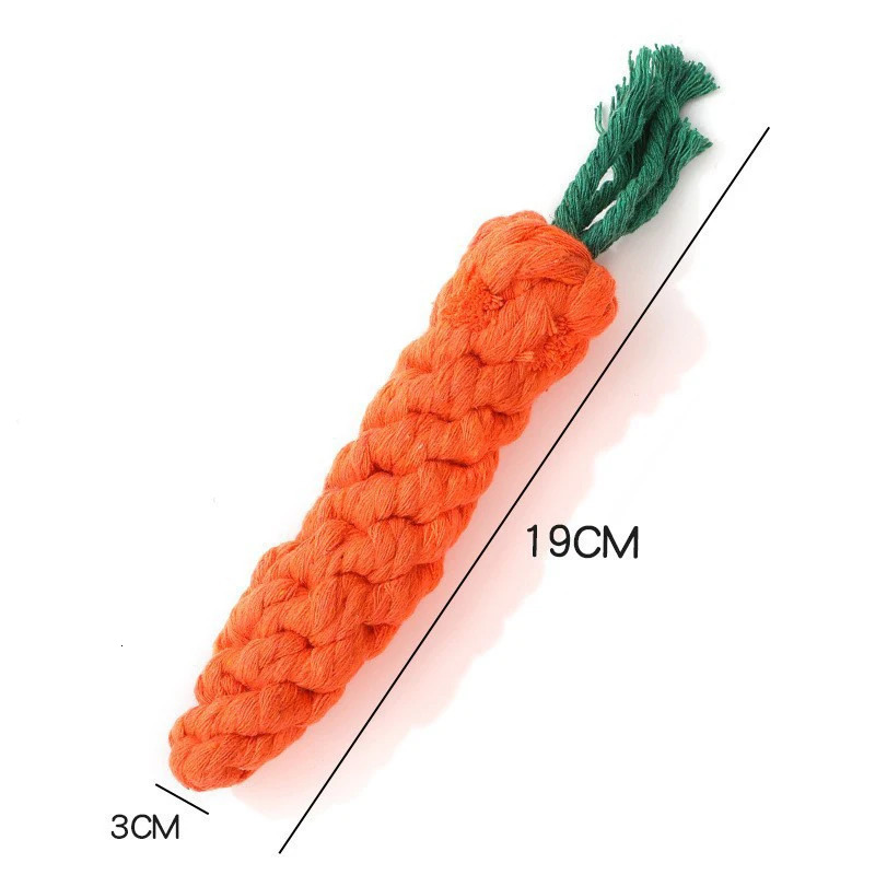 1Pcs Carrot Dog Bite Rope Pet Dog Toys Safe Durable Braided Bite Dog Chew Toys Resistant Puppy Molar Cleaning Teeth Cotton Rope 250804