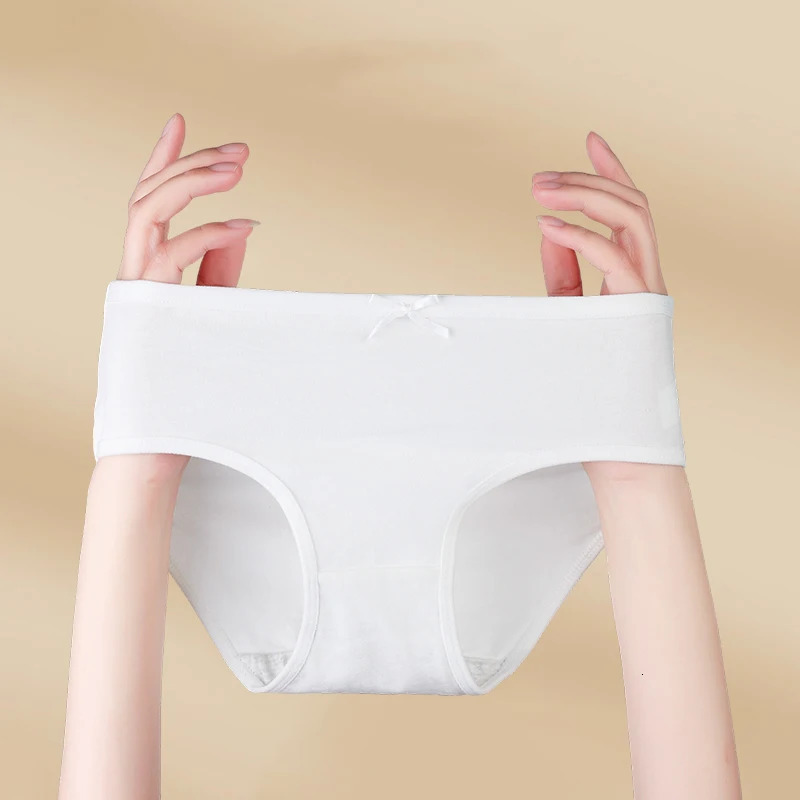 7PC Disposable Panties White Briefs Breathable Cotton Underwear Soft Cute Girls Pantys Solid Underpants Female Lingerie 250807