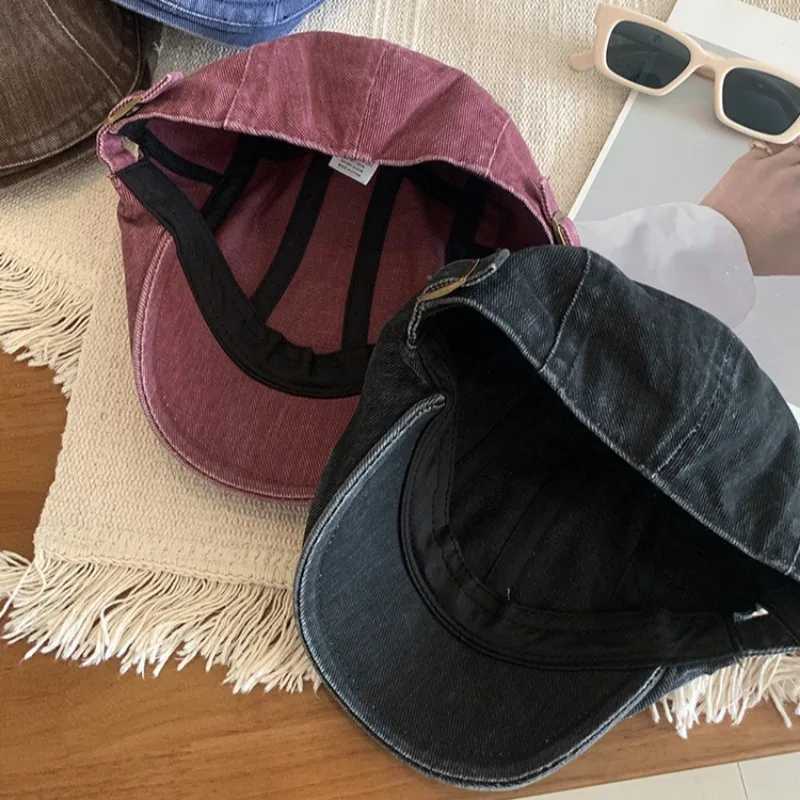 2025 American Retro Brown Washed Old Cowboy Forward Hat Women New Sp Girl Berets Girls Y2k Newsboy Painter Hat Wholesale XJ250807