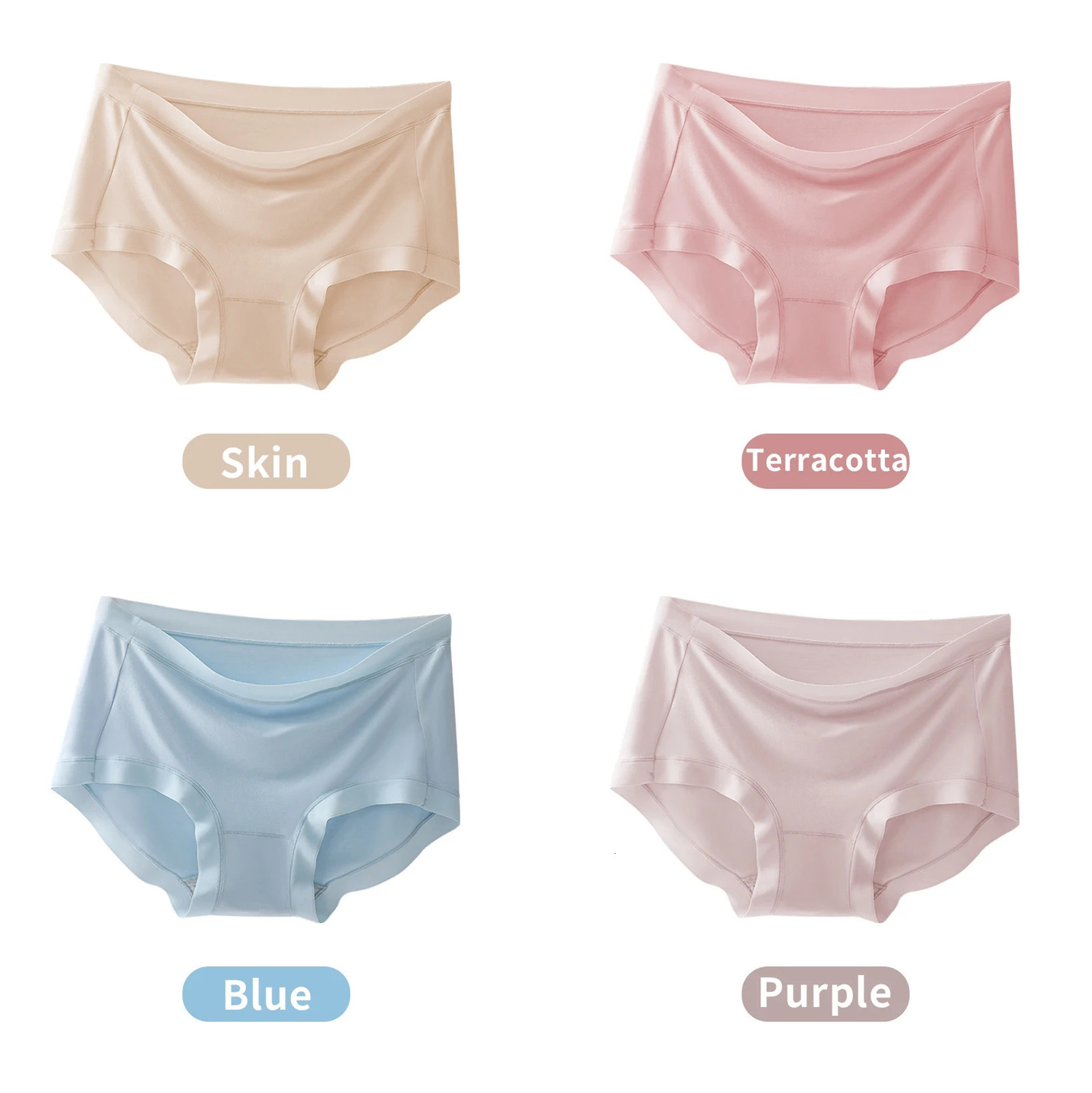 4PCSWomens Seamless Breathable Invisible MidRise Modal Knitted Panties Underwear Intimates Lingerie for Comfort and Daily Wea 250807