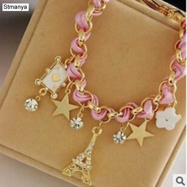 NEW Fashion Rope Chain Decoration Bracelet For Girl Multicolor Eiffel Tower Star Poker Pendant Bangle Wholesale #18040 W250807