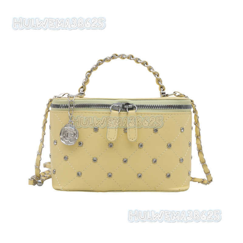 Fashion Quilted Chain Small Bag for Women 2025 New High-end Shiny Diamond Box Bag Stylish Shoulder Crossbody Bag Trendy H250806