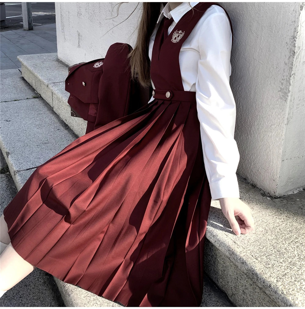 Students Ceylon Black Tea Japanese Girls Long Pleated Dress Summer Womens Sleeveless Pinafore JK High School Uniform 250729