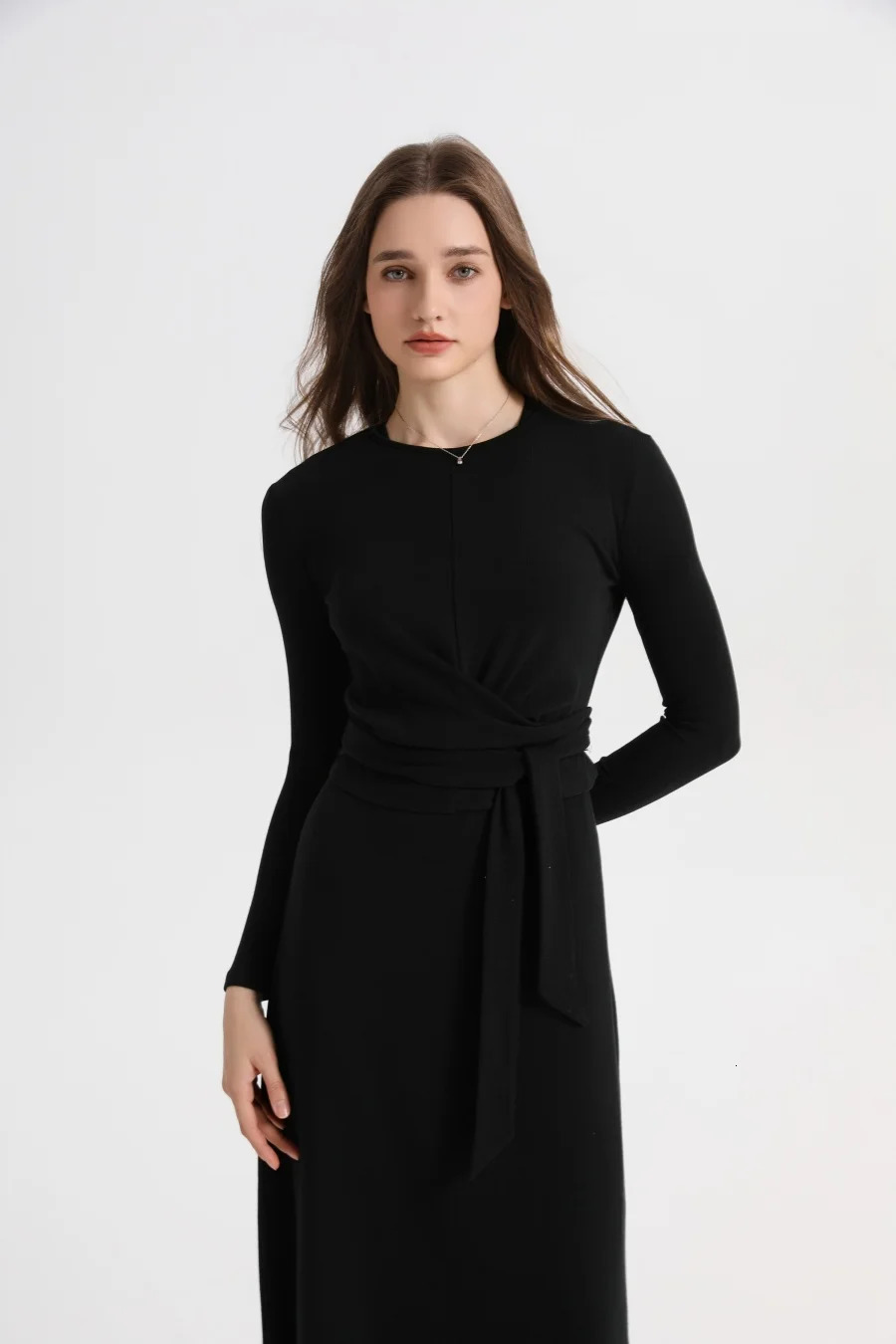 AS 2025 summer ribbing closedfit wrap tops Aline dress high Stretch matching sets 250807