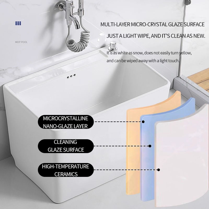Elegant Home Care Tool: Presidential Quality Ceramic Floor Moping Bin & Tray