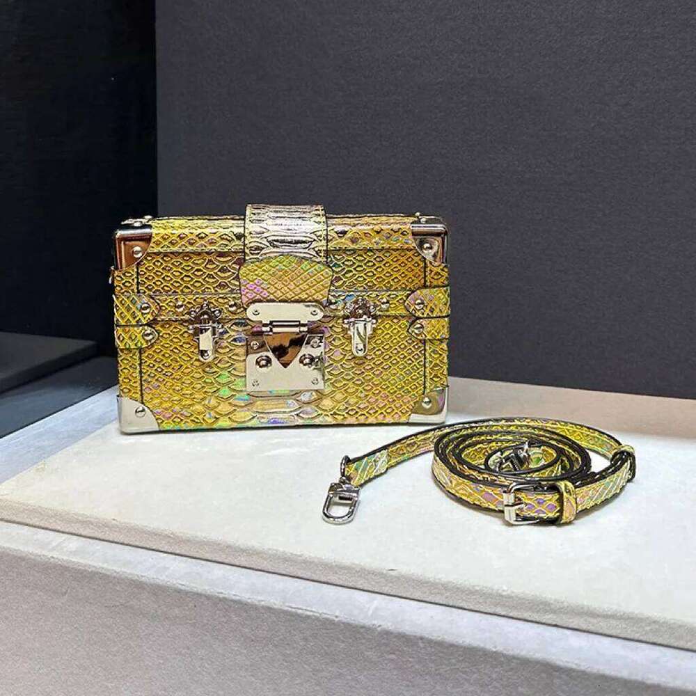 Designer Brand New High Quality Fashion Leather Serpentine Lock Box Crossbody Shoulder Bag Women Hot Sale