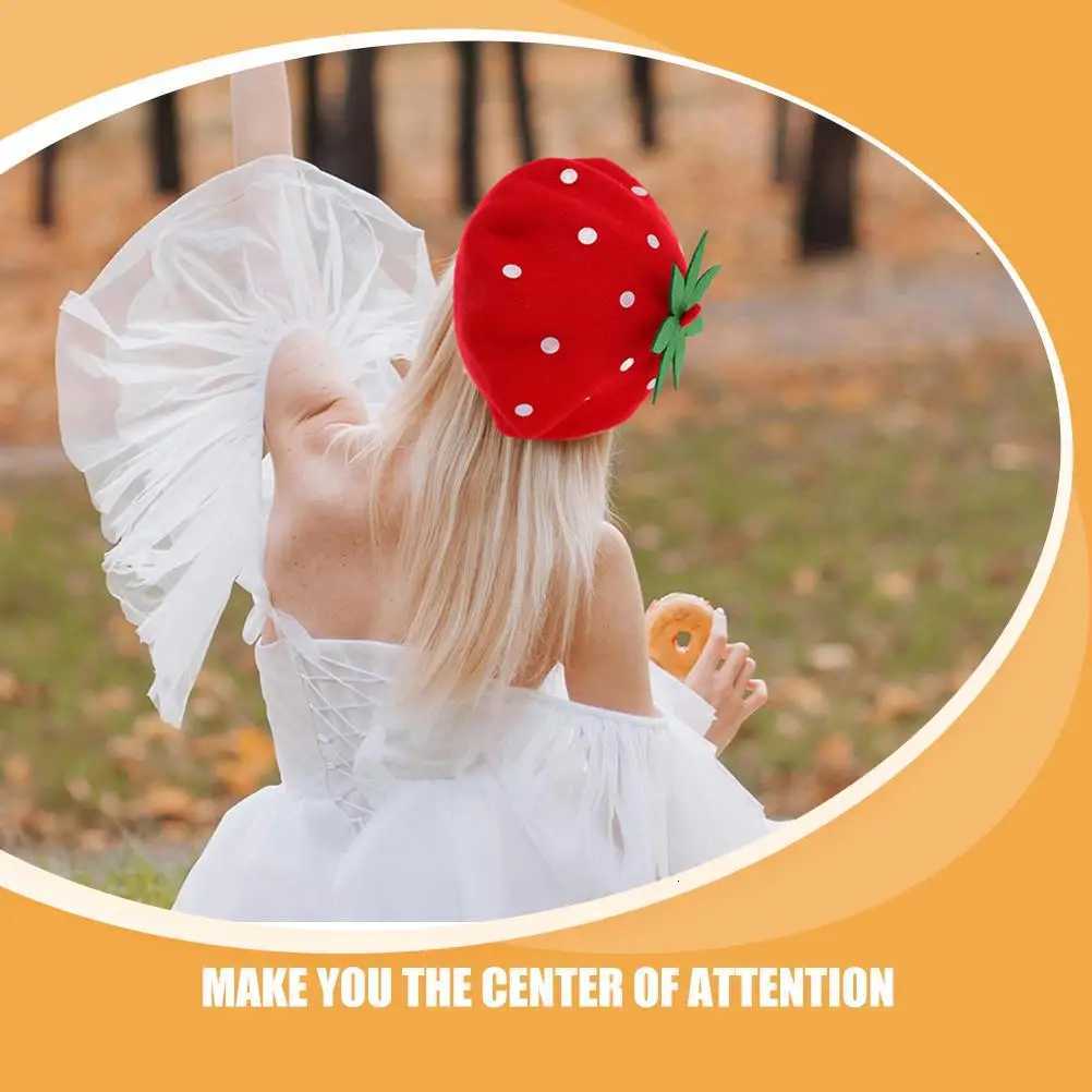 Sterry Beret Girls Beanie Hat Fruit Costume Manual Party Novelty Plush Hats Red Baby XJ250807