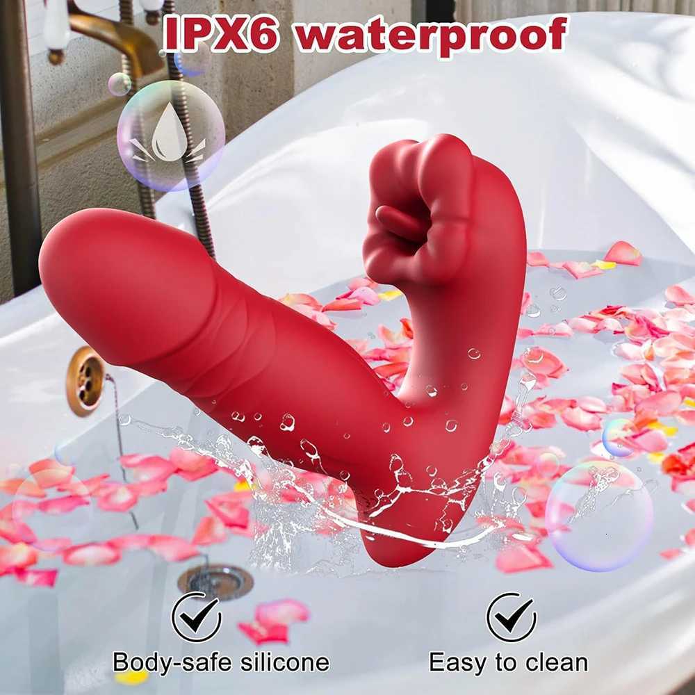Throsting Dildo Tongue Vibrator App Control Wearable Clit Vagina G Spot Massager Nipple Anal Female Masturbate Sex Toy for Women W250807